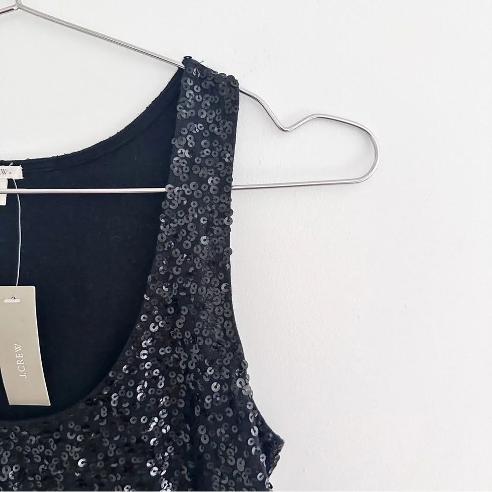 J.Crew Black Sequined Stretch Tank NWT